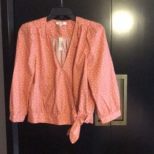 Madewell Wrap Top - Peach Star Scatter NWT